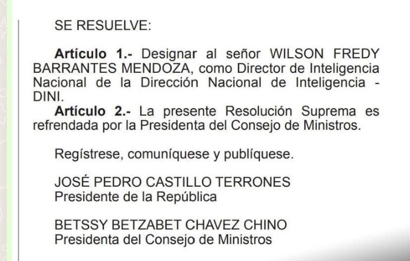 Frospigliosi's tweet photo. Otros dos senderistas en el gobierno: la DINI en manos de Wilson Barrantes y Noblecilla (secuaz de Bermejo y sobrino del canciller de Sendero) viceministro de PCM, encargado de conflictos sociales. Seguridad nacional en manos de SL. Soluciones radicales ya! https://t.co/eAiJUVxHVu