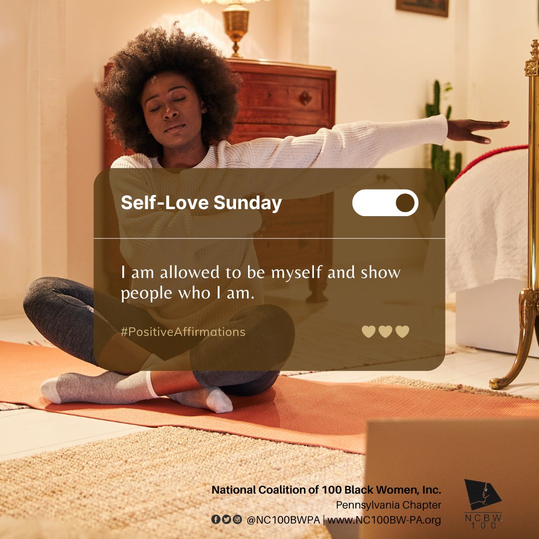 NC100BWPA's tweet photo. #NCBWPA is sending this Sunday reminder that you are uniquely beautiful &amp; powerful just the way you are.  

Let’s use this #SelfLoveSunday to love ourselves and embrace our  uniqueness.

#PositiveAffirmations #NC100BW https://t.co/uEeOFYK5SO