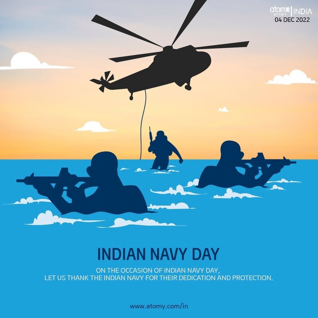 atomy_india's tweet photo. “Freedom in mind &amp; words, Pride in our hearts, Memories in our souls, let's salute our guardians on Navy Day!!”

Thank you for protecting us Day &amp; Night 💙🫡 

#Atomy #AtomyIndia #NavyDay #Freedom #Protection #Fighters #Navy #India #Soldiers #GUARDIANS https://t.co/9SgQhLQero