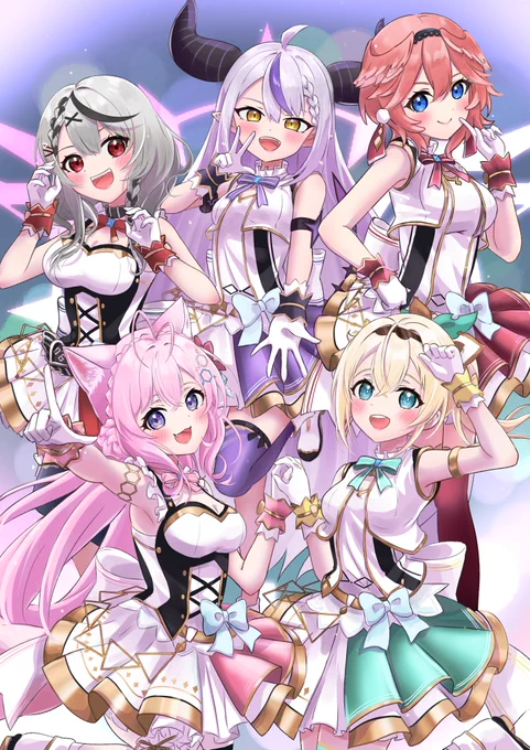 1周年本当におめでとうございます!holoX全員のアイドル衣装最高でした #SSholoX1周年#laplus_artdesu #Luillust #こよりすけっち #さかまた飼育日記#いろはにも絵を 