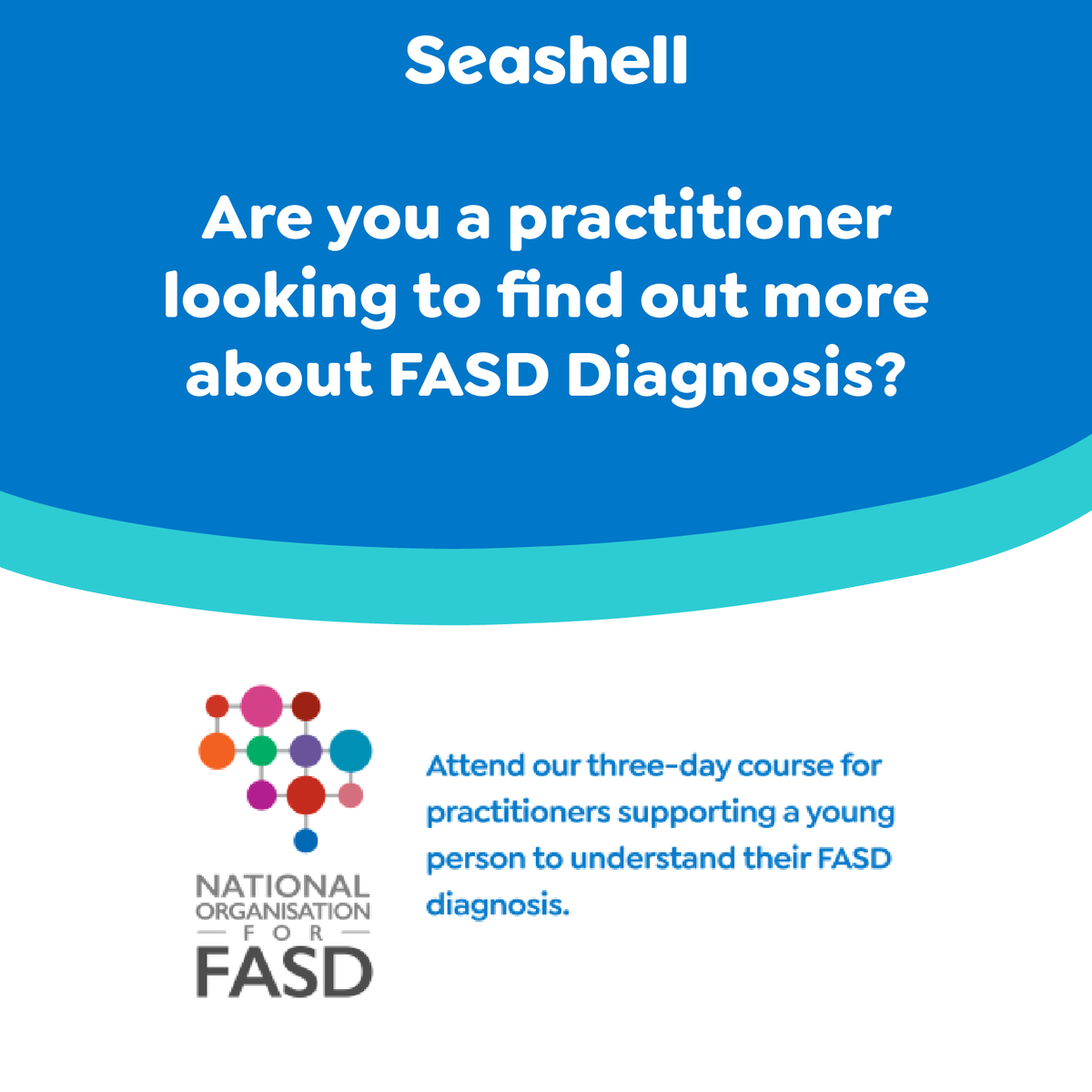 seashelltrust's tweet photo. Are you a practitioner looking to find out more about FASD diagnosis?๐
At Seashell we run a three-day course for practitioners supporting a young person to understand their FASD diagnosis.
https://t.co/u5FF5pumYO
#FASD #FASDSupport #FASDAwareness #FASDToolKit https://t.co/kY91NbkHr4
