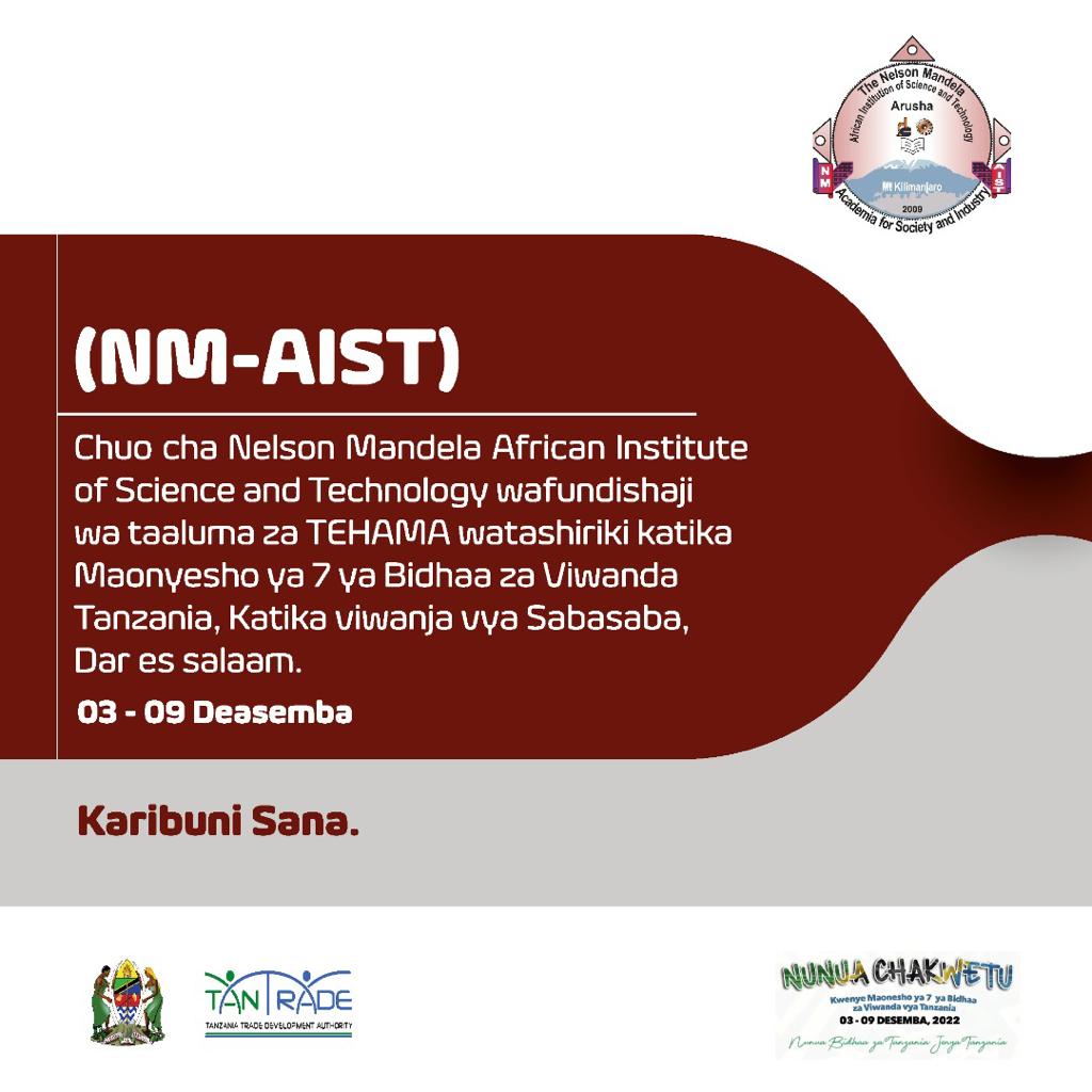 ceittanzania's tweet photo. Karibuni..
ICT Pavillion, TANTRADE EXIHIBITION, Saba Saba International Trade centre, Dar Es Salaam.
.
.
@NM_AIST @ceittanzania @ict_commission https://t.co/EyYwHksQZa