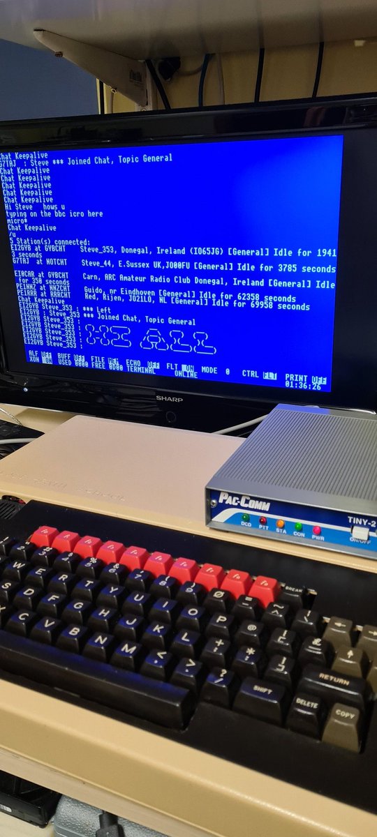 Packet radio on the BBC Micro using Commstar,Pac-Comm Tiny 2 TNC and a Baofeng Handheld radio via 2m.
Great fun!
#packet #packetradio #hamr #amateurradio
