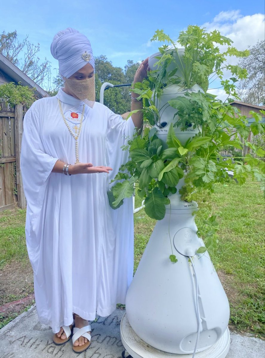 KhemBey913's tweet photo. I 13Love my Water Tower Garden she’s growing so good rocking my TaRoseMry dress from @Empressions1 headwrap from @AncestralSistah royal crown from @MoorCrownJewels comfortable sandals from @Murahaba magnetic bracelets and beads at https://t.co/nuKDbE91xt 13Love 13xs https://t.co/YTl1fJFi1R