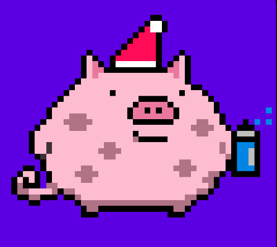 thecryptomilli's tweet photo. Look who I minted, just in time for Christmas. Mint pigs, don't eat them! @pixelpigsnft #solananft #pixelpigs https://t.co/2g7MbCx39a