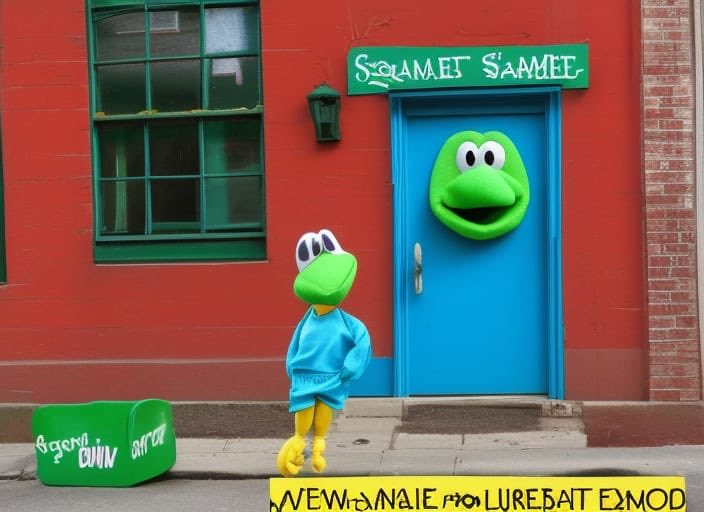 platdude's tweet photo. "Sesqame Street.  The cheap knock-off." - made with @NightCafeStudio 

https://t.co/Tpl4XUpnuQ

#aiart #nightcafe #digitalart https://t.co/Tszx9WVIh3