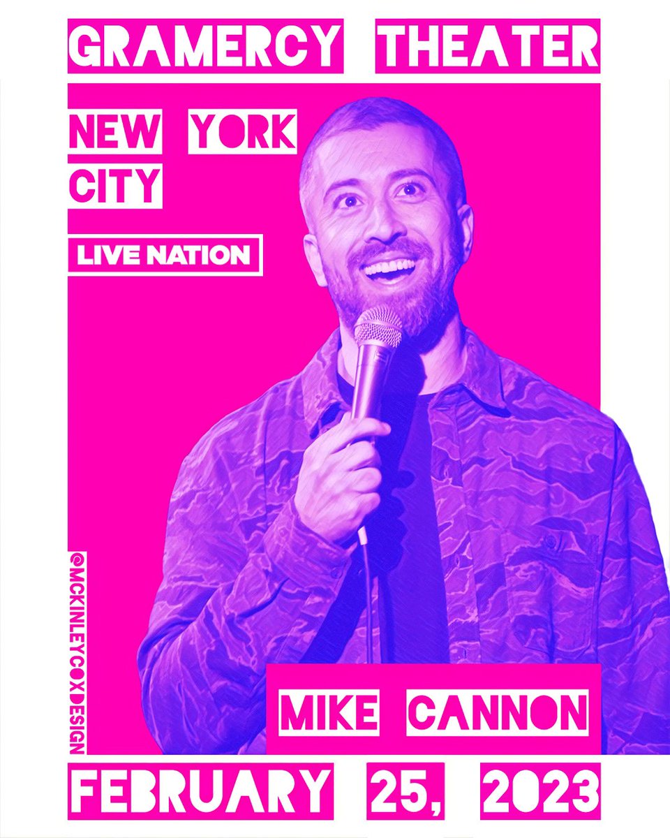 If you haven’t grab some tickets to my Gramercy Theatre show in NYC in February. All new material from my specials. Very excited. concerts.livenation.com/mike-cannon-ne…