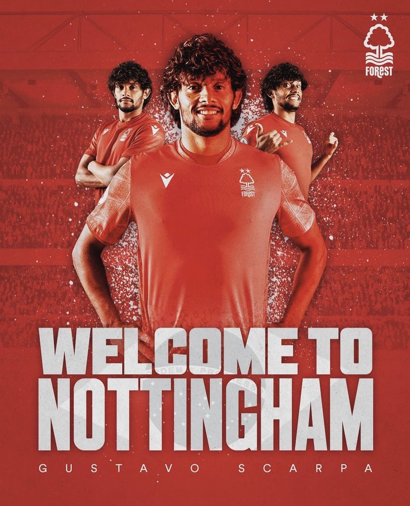 Gustavo Scarpa - Flagged up to two EPL clubs in May 2017 - five years seven months ago! 
Thrilled to bits he’s signed for Forest!