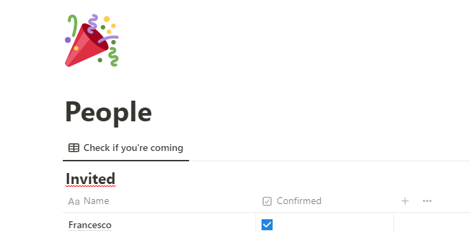 FNCDLL's tweet photo. I just used @NotionHQ to craft the invite to NYE dinner and to keep track of attendees and logistics. I'm beyond salvation.

#Notion #notiontemplate #NYE https://t.co/wyZUNxf7Fe