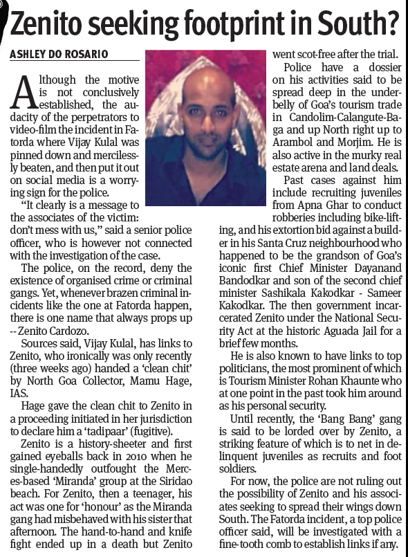 thegoanonline's tweet image. #Zenito seeking footprint in South?

thegoan.net/goa-news/zenit…
@mamu_hage @Coll_SouthGoa @Coll_NorthGoa 
#ZenitoCardozo #Goa @RohanKhaunte #CrimesAgainstHumanity @GangsofGoa @ashrosarioingo1 @DGP_Goa