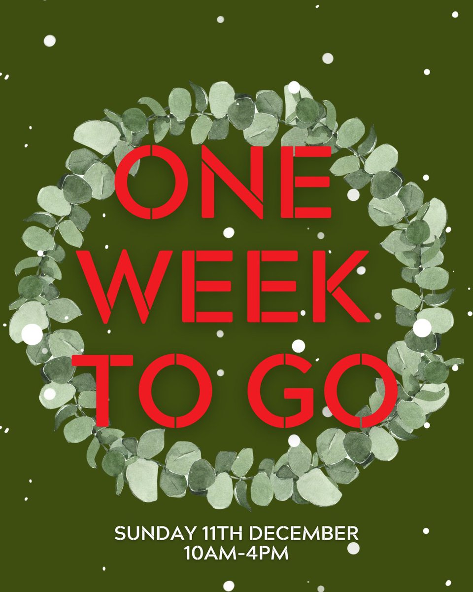 It's just one week until the festive market! Join us 10am-4pm on Sunday the 11th for a day of great food, good vibes and festive fun!