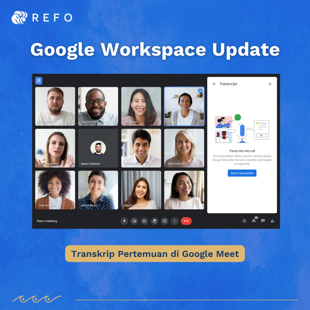 REFOrmers, sekarang rapat online makin mudah dengan update fitur baru di #GoogleWorkspace loh! 😎

✨ Update: Transkrip Rapat di #GoogleMeet
🚀 Rollout: Mulai 24 Oktober 2022
✅ Edisi: Teaching and Learning , Education Plus

 Ada yang sudah cobain fiturnya belum nih?

#GoogleEDU