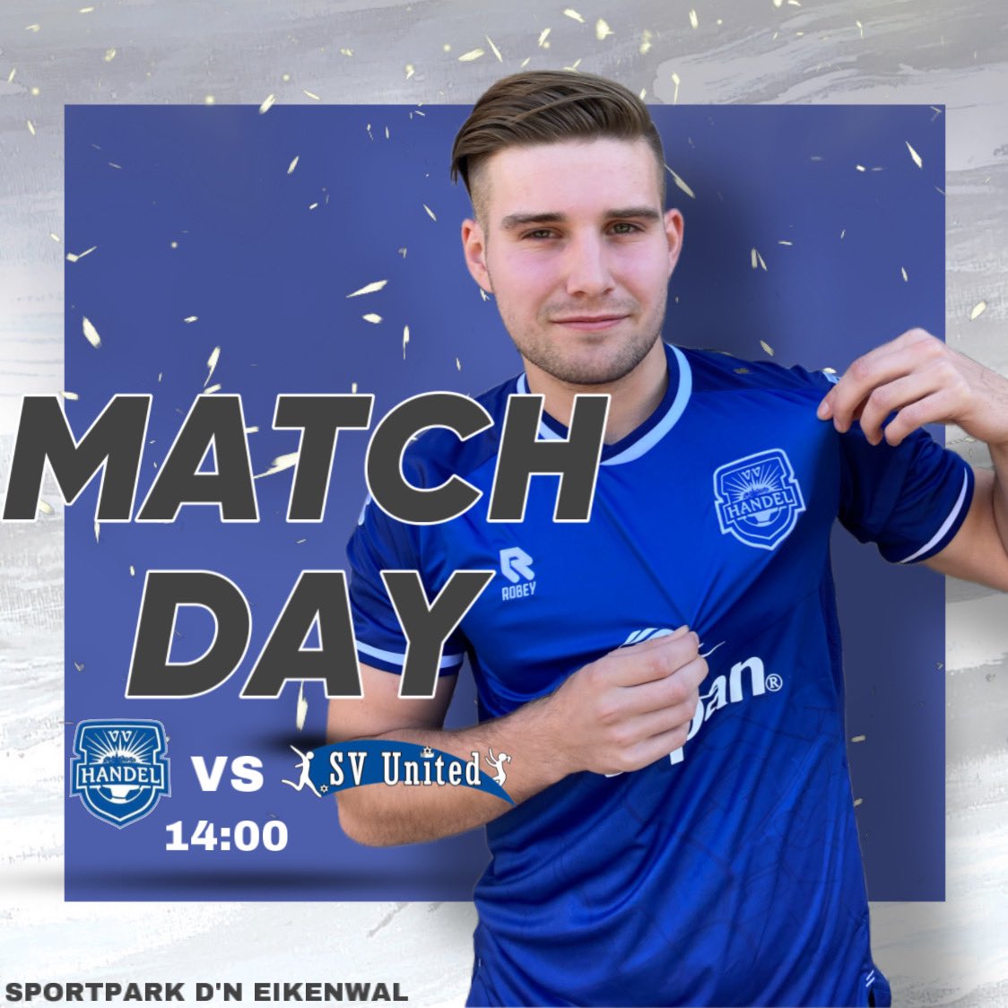 VVHandel's tweet photo. 🔥MATCHDAY🔥
Vandaag speelt Handel thuis tegen @SV_United, de nummer 7 in de competitie
Na het verlies van vorige week wil Handel haar rug rechten en zal het geen genoegen nemen met minder dan 3 punten
Kom jij onze mannen aanmoedigen?!🔵⚪️
#vvhandel #deblauwetrein #3eklasse https://t.co/tcjmeIVGea