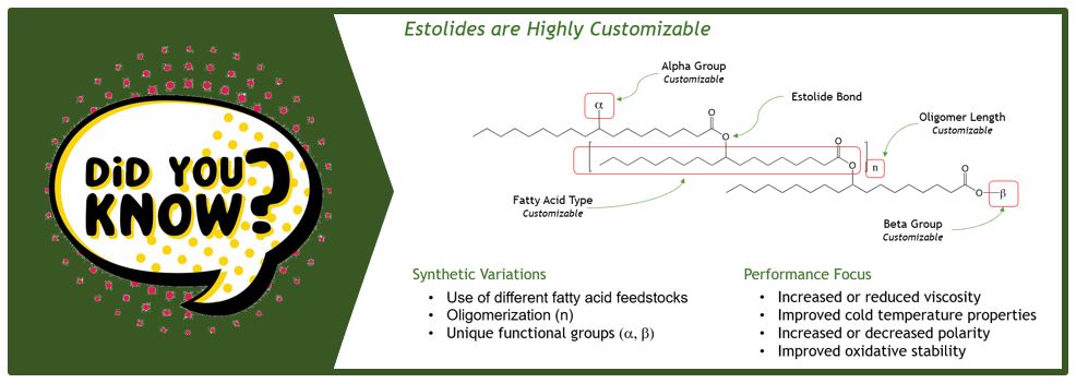 DID YOU KNOW.... that the #Estolide chemical structure is #unique and fully customizable to fit your formulation need?

biosynthetic.com