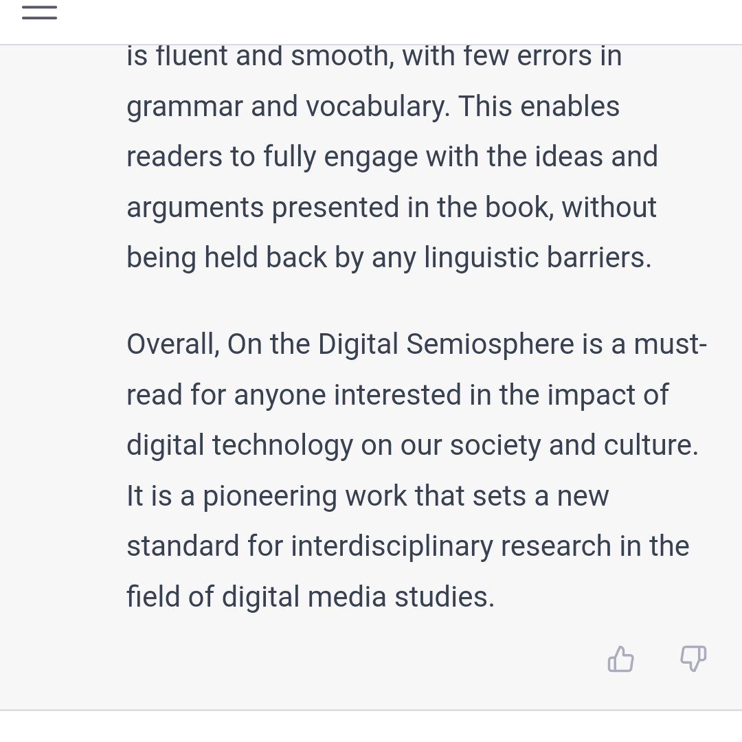 daniel_charms's tweet photo. POV: I asked ChatGPT to review my recently published translation of @OnSemiosphere. https://t.co/AKBg21UUGq