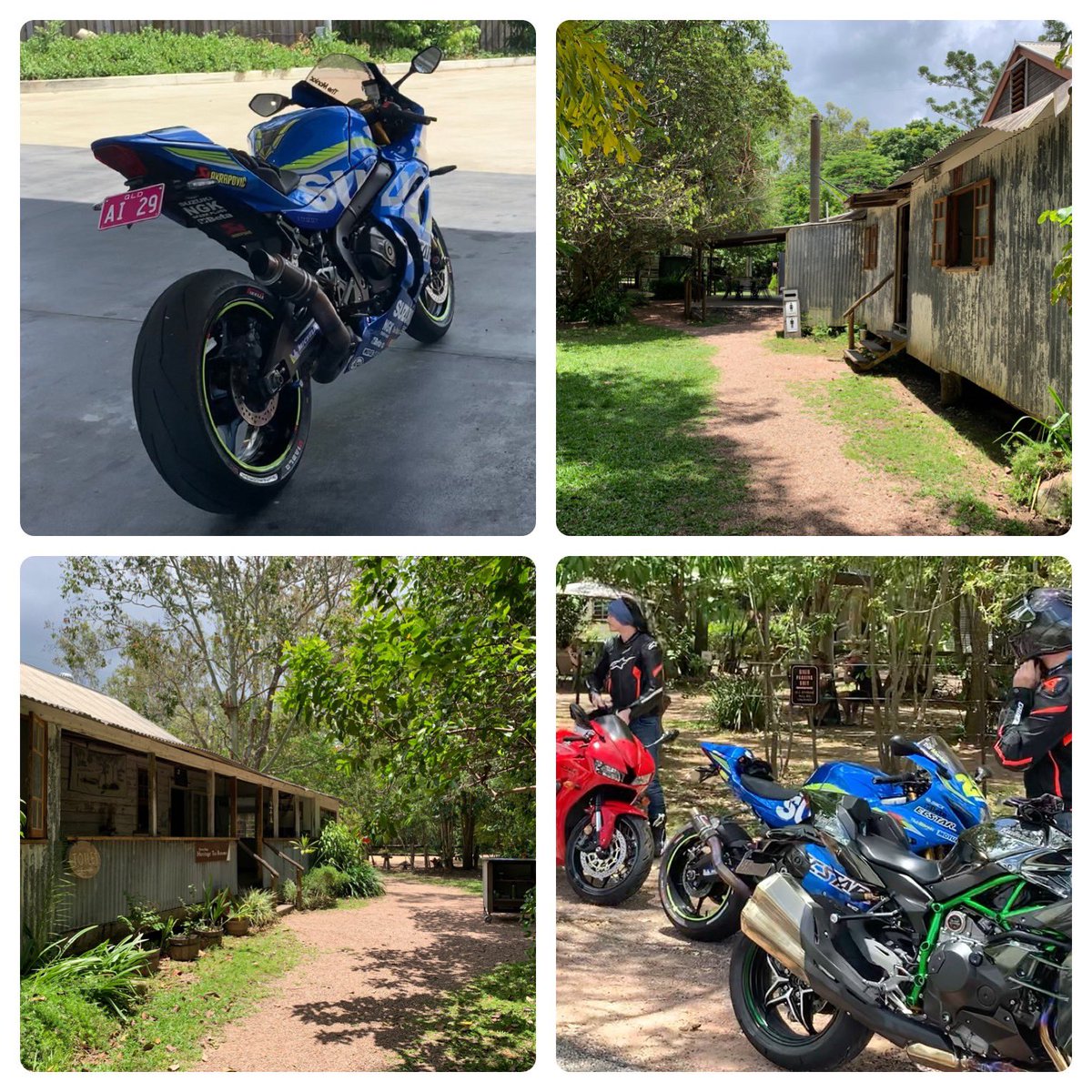 GSXRbird29's tweet photo. Out this morning leading this lot to the oldest building in North Queensland for iced coffee’s. Only lost one lol guess who? 🤷🏻‍♀️ #roadrace #motorcyclemafia #bikergirl #bikermates #girlswhoride #motorcycleporn  #biker #sportsbikelife #2wheelshub #makelifearide https://t.co/LKMJrtIzh6