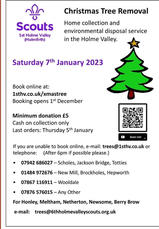 It's that time if year again!

Bookings for our annual🎄CHRITMAS TREE COLLECTION🎄 are officially open!

The quickest and easiest way to book is online via 1sthv.co.uk/xmastree 🎄 Don't miss out, book today!