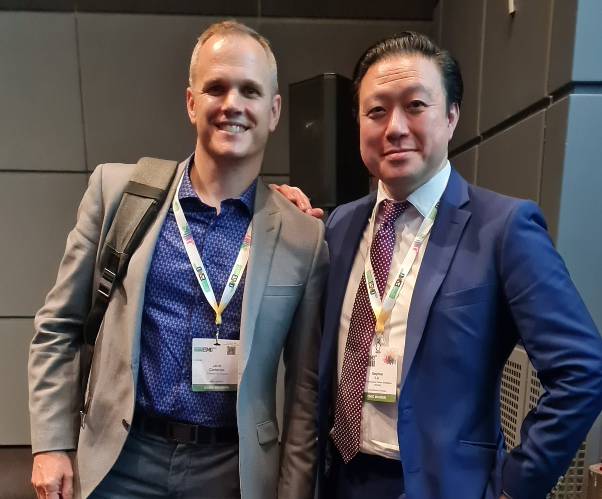 Thanks for the face to face meeting ESMO. Great to meet @StephenVLiu  in person today. #ESMOAsia22 @StephenVLiu