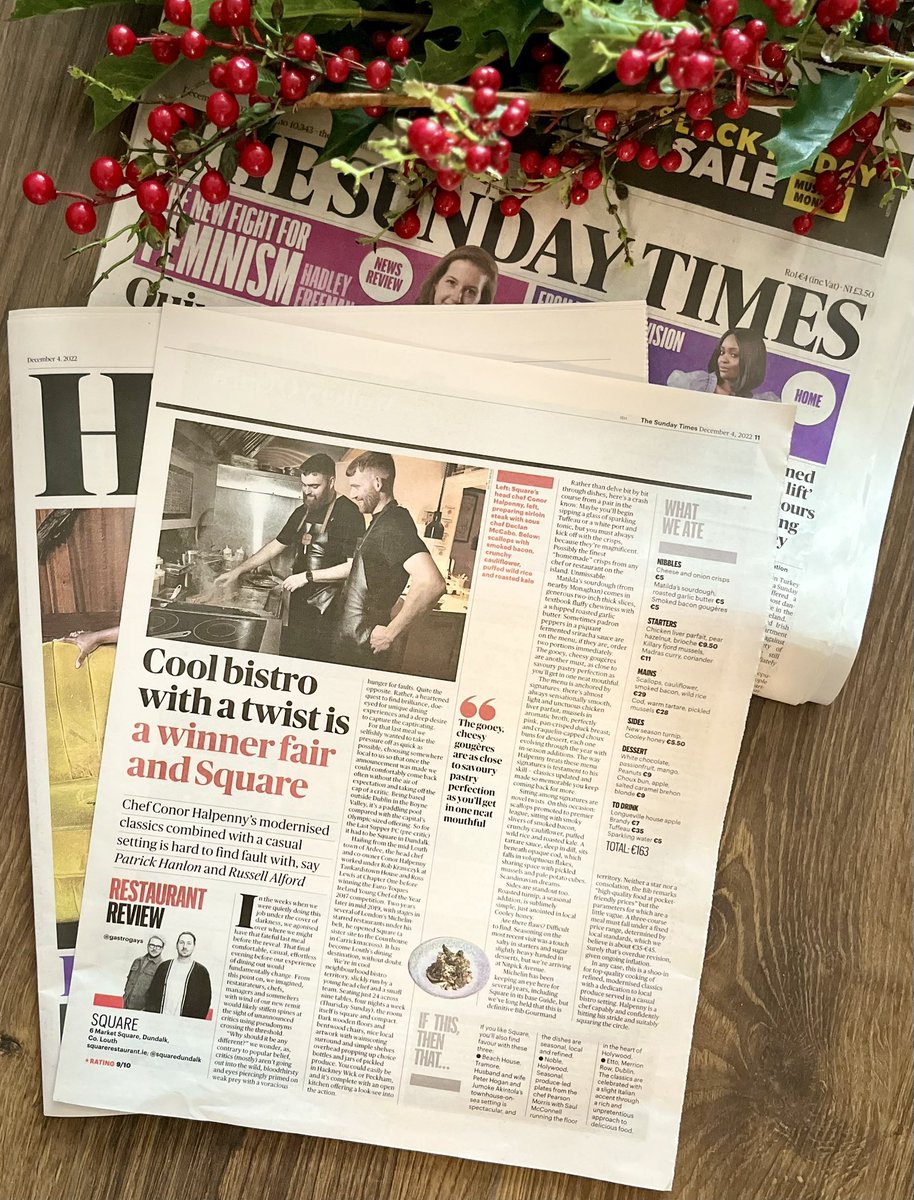 Square Restaurant (@squaredundalk) on Twitter photo What a great way to start a Sunday.. Thank you so much Patrick and Russel <a href="/GastroGays/">Russell & Patrick 🇺🇦</a> for your amazing words in this week’s <a href="/ST__Ireland/">The Sunday Times Ireland</a> We are all over the moon!! What a great way to start a Sunday.. Thank you so much Patrick and Russel <a href="/GastroGays/">Russell & Patrick 🇺🇦</a> for your amazing words in this week’s <a href="/ST__Ireland/">The Sunday Times Ireland</a> We are all over the moon!!