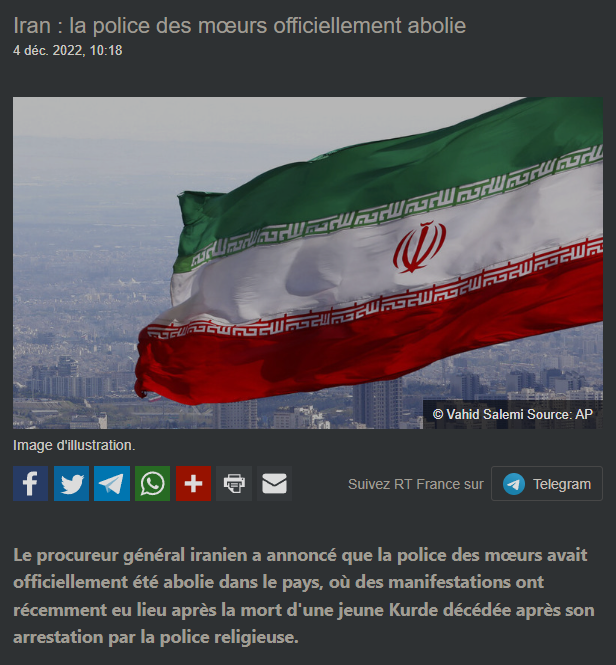 🇮🇷 En secouant le joug de leur asservissement les Iraniens ont fait reculer le régime des mollahs qui sent qu'il doit faire des concessions pour ne pas être emporté par la vague de contestation. Est-ce le début de la fin de la terreur islamique ?