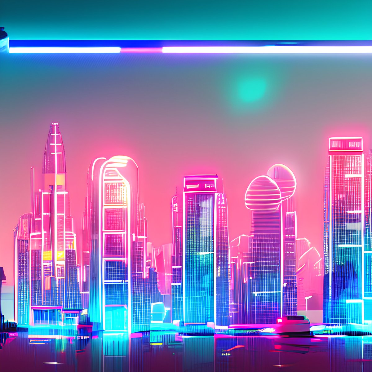 CREAIT_OFFICIAL's tweet photo. Futuristic city skyline, high tech architecture, flying cars, neon lights, Art Deco inspired, 4K resolution #city_skyline #high_tech #flying_cars #neon_lights #Art_Deco #4K_resolution #aiart #aigeneratedart https://t.co/6efCawQKkb
