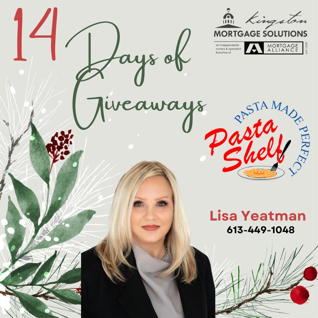🎁 Kingston Mortgage Solutions 14 Days of Giveaways!!
 
🎄Today's giveaway is a $50 Pasta Shelf gift card brought to you by Lisa Yeatman!!
 
To Enter:
 
❤️ Check out Kingston Mortgage Solutions on Facebook or Instagram!