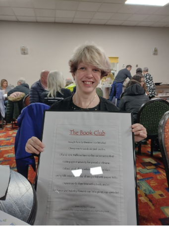 BOCS_England's tweet image. Our volunteer-led reading group attended the Soup Dragons Den fundraising event, hosted and organised by @ProgressHG - the group came runners up and were awarded £200 a free DVD player — well done!