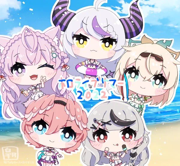 holoX1周年おめでとぉおお#holoX #laplus_artdesu #Luillust #さかまた飼育日記 #こよりすけっち #いろはにも絵を 