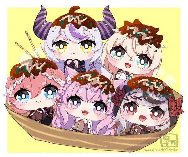 holoX1周年おめでとぉおお#holoX #laplus_artdesu #Luillust #さかまた飼育日記 #こよりすけっち #いろはにも絵を 