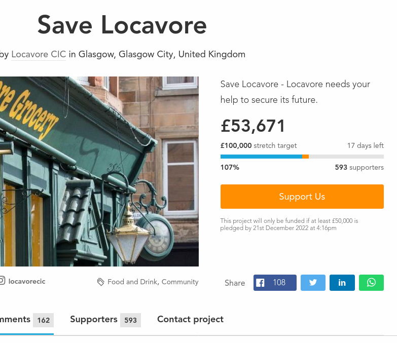 LocavoreCIC's tweet photo. Just 10 days into a 28 day campaign we have the support of almost 600 people behind our crowdfunder to #SaveLocavore! Reaching our initial target means we’ll now keep whatever is raised above this! Check out new rewards: https://t.co/mAgJ6HlVul  Many our ideal Christmas gifts... https://t.co/nAGOzPz5uh