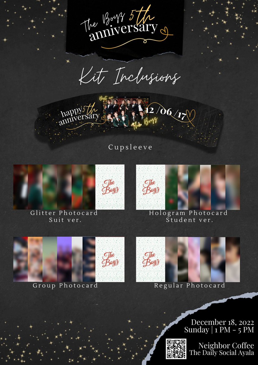 pastorShua's tweet photo. 📢Hello Iloilo TheBs and MOAs! Here are the kit inclusions that we will be giving this Dec 18 in celebration of TBZ's Eric's and TXT's Soobin's birthdays along with The Boyz's 5th Anniversary. Just purchase any drink from Neighbor Coffee and present to us your drink to get a set! https://t.co/DZWYCfRrbW