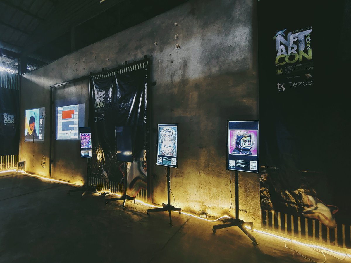 SarisaKojima's tweet photo. @nftartcon Started!
In Chiang Mai, Thailand 
Along with many events from Chiang Mai Design Week!

With great support from @tezos and @TzApac 
The future of the creative Economy is here!
#NFTCommmunity
#NFTThailand
#tezos 
#tezoscommunity https://t.co/Sss1wX2tTs