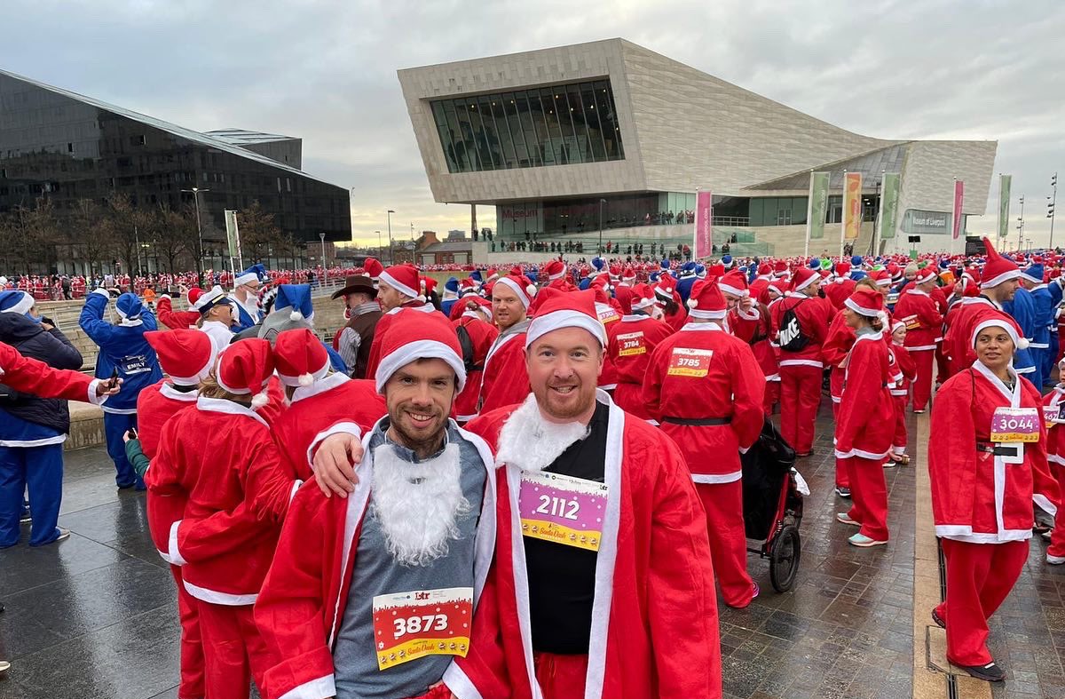 eSignHQ's tweet photo. Our Santa Clauses π
π» have been out in Liverpool this morning for the annual #liverpoolsantadash
What an atmosphere! Thank you to all involved and well done Alex and Tom! ππ½ππ½π
#santadash #santadashliverpool #esign https://t.co/GkC0xLA0nB