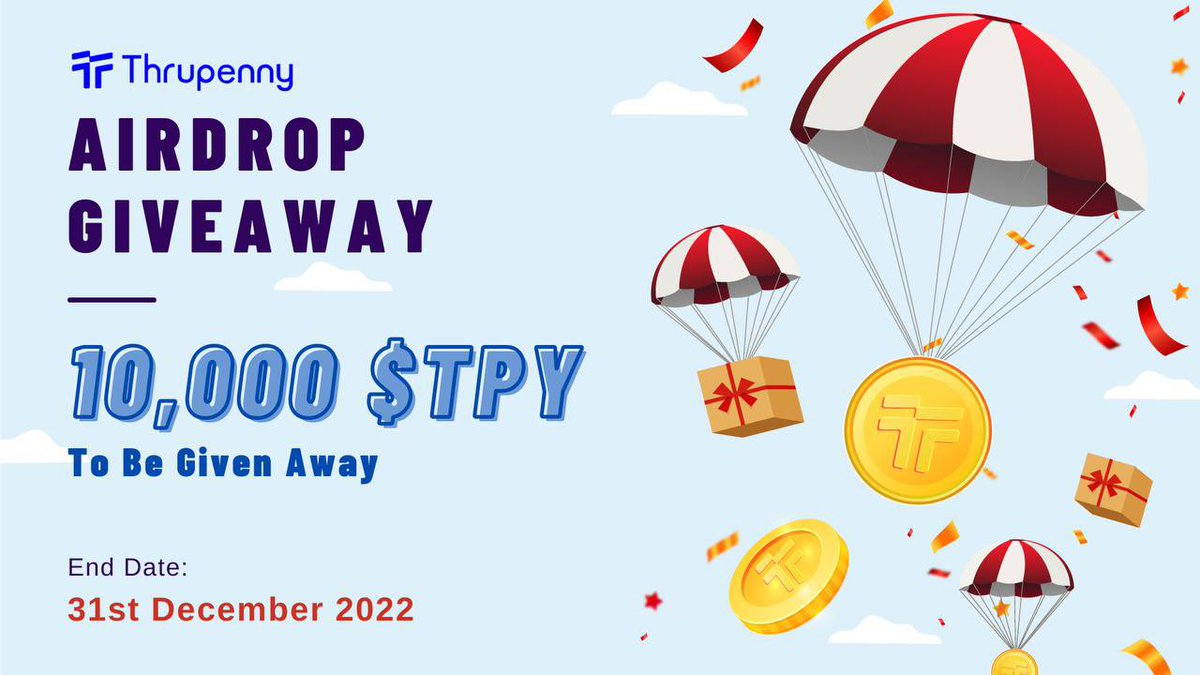 Thrupennydefi's tweet photo. Great news for our Thrupenny community! We have launched a Thrupenny AirDrop Giveaway! A total of 10,000 $TPY to be won! 

Click on the Thrupenny AirDrop Bot link below to start claiming $TPY. 
https://t.co/m2Le3zNNvS

#DeFi $TPY #crypto #DeFiProject #Giveaway #Airdrop https://t.co/DT4ozxWiCM