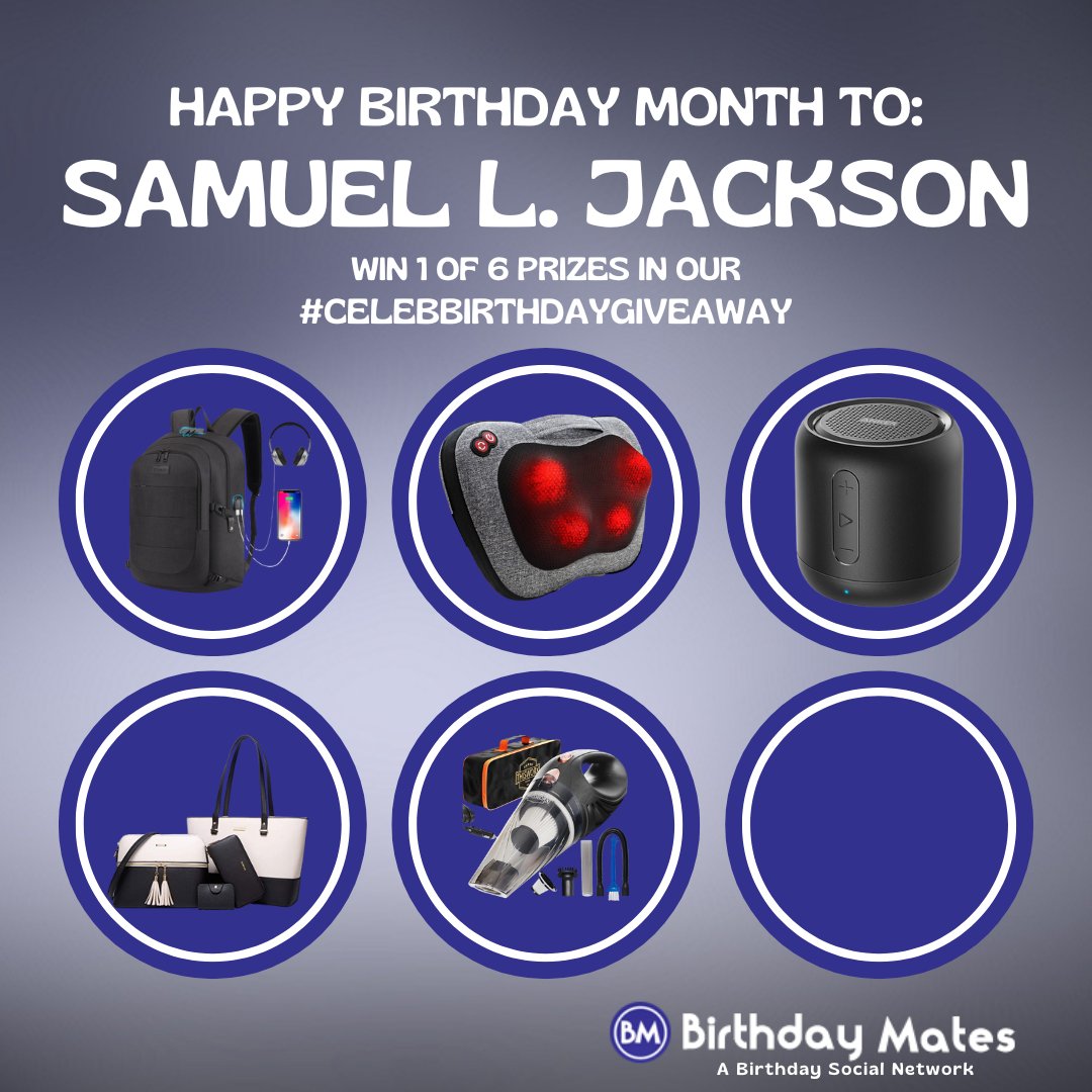 December is <a href="/SamuelLJackson/">Samuel L. Jackson</a>'s birthday month. This dynamic actor has given us 50yrs of entertainment. From animation, comedies &amp; action movies &amp; grossing over $27 billion, he's an icon par excellence. Fellow fans: Visit bit.ly/celeb_giveaway… to win in our #CelebBirthdayGiveaway