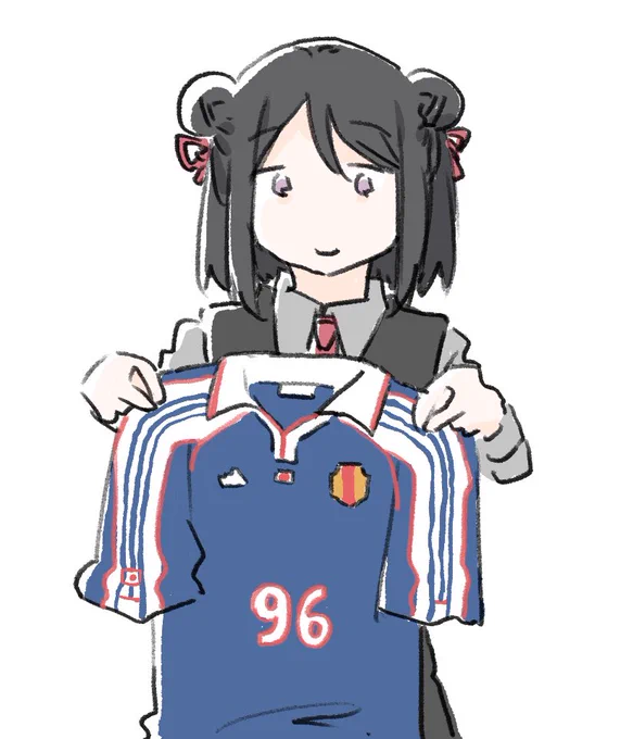 明日の応援の準備をする黒江ちゃん 