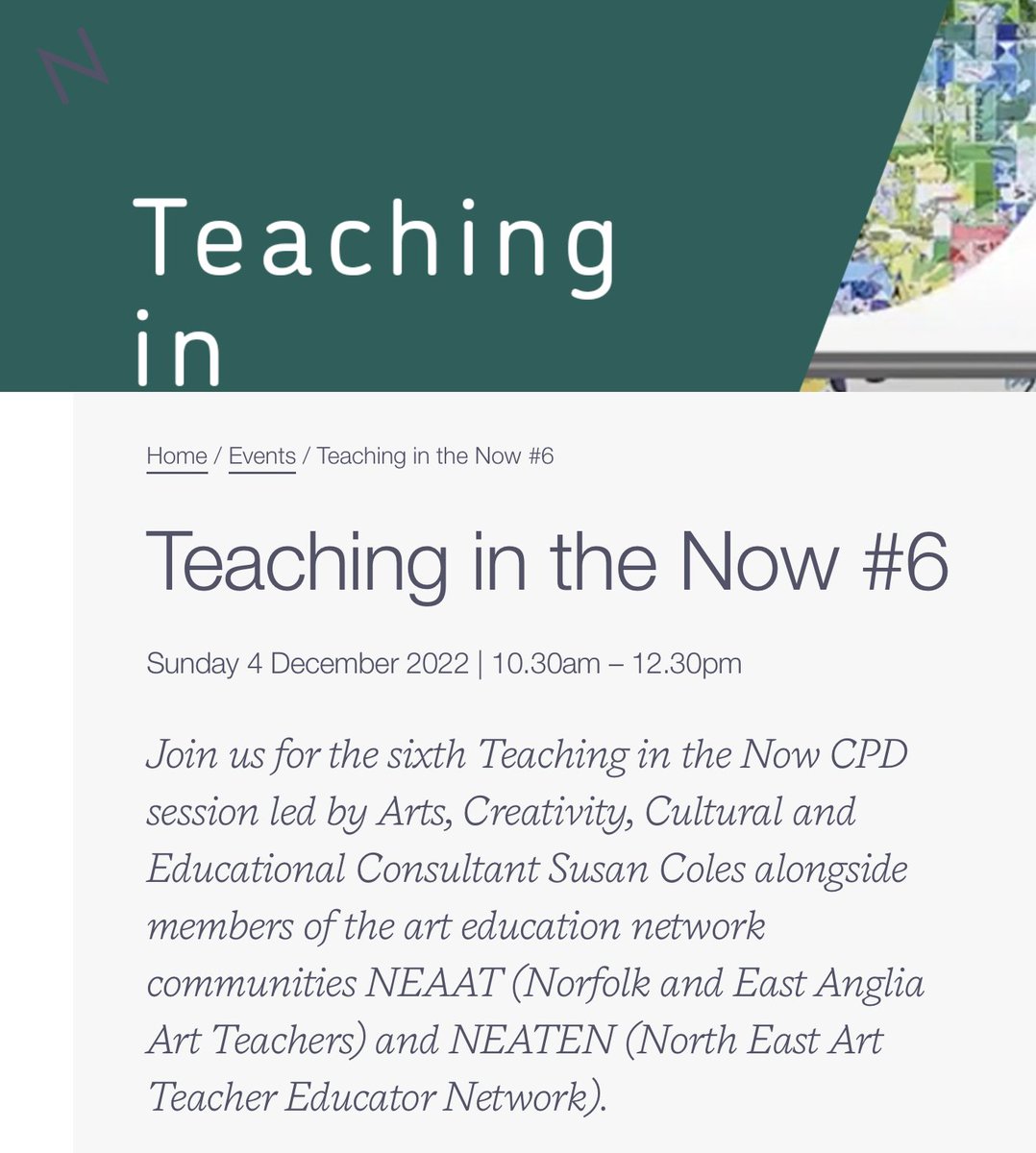 theartcriminal's tweet photo. A wonderful group of speakers today and a wide and varied audience too for #TeachingInTheNow #6 online. Teachers teaching teachers. #artteachers @NEAAT3 @NEATENart @NorwichUniArts @InSEAOfficial @MrsMizonArt   @accessart @BobandRoberta @AnneQuinton https://t.co/YhS4LUllCw