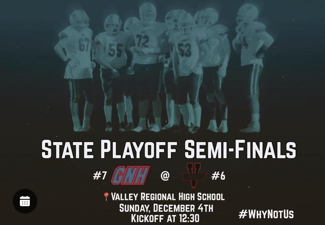 GameDay!! <a href="/NVLFOOTBALL/">NVL FOOTBALL</a> <a href="/ciacfb/">CIAC Football</a> @GameTimeCT @NVLFootballNews