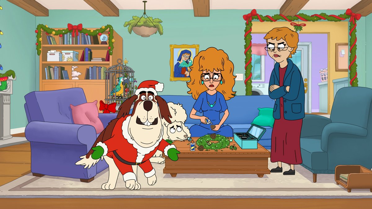 doggy claus is coming to town tonight on brand-new ANIDOM 🎅

the holiday fun starts at 8/7c with @thesimpsons, then an hour of @housebrokenfox followed by @familyguyfox