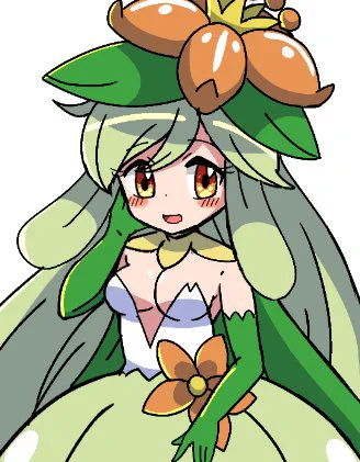 ドレディア擬人化、できました～～～!割りと元ポケモンに似せましたが、胸だけは欲が出てしまった................ #ポケ擬 
