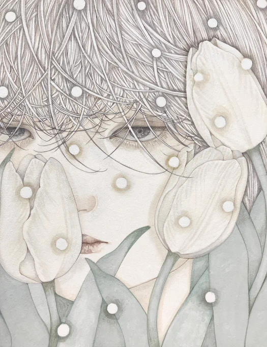 個展に向けて一日一日をハラハラしながら刻んでる…#日本画#illustration 