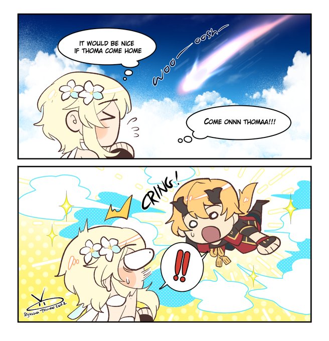 I play my side account after a while &amp; Thoma  being a very good boy 

#GenshinImpact #thoma #lumine #原神 