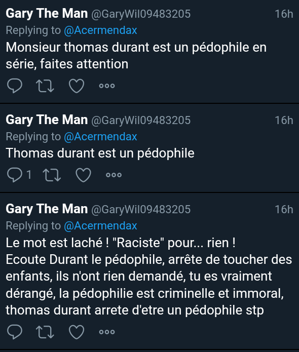 Acermendax's tweet image. L'odieuse abjection, que voilà.
L'orthographe du nom vous rappelle quelque chose ?