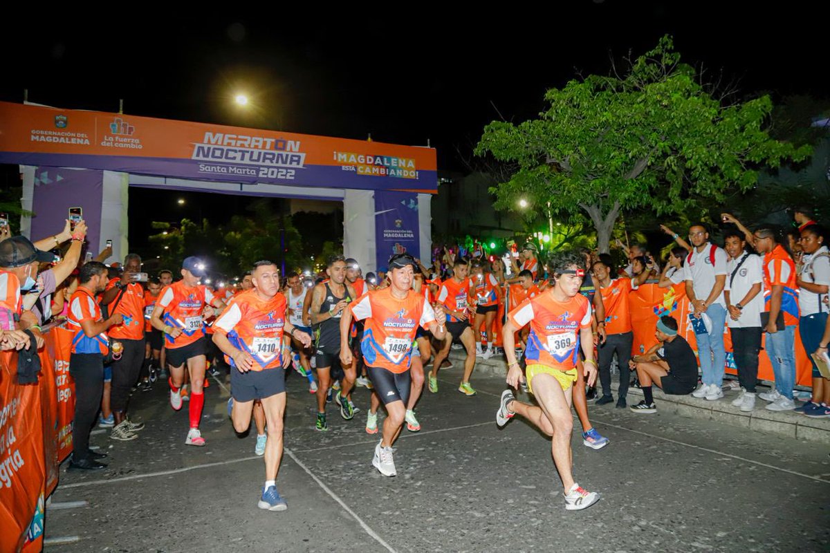Más de 2 mil personas participaron en la 1era Maratón Nocturna 2022 organizada desde <a href="/MagdalenaGober/">Gobernación del Magdalena</a> en las categorías de 21k, 10K y 5K. Felicitaciones a los ganadores y participantes. Así cambiamos el deporte!