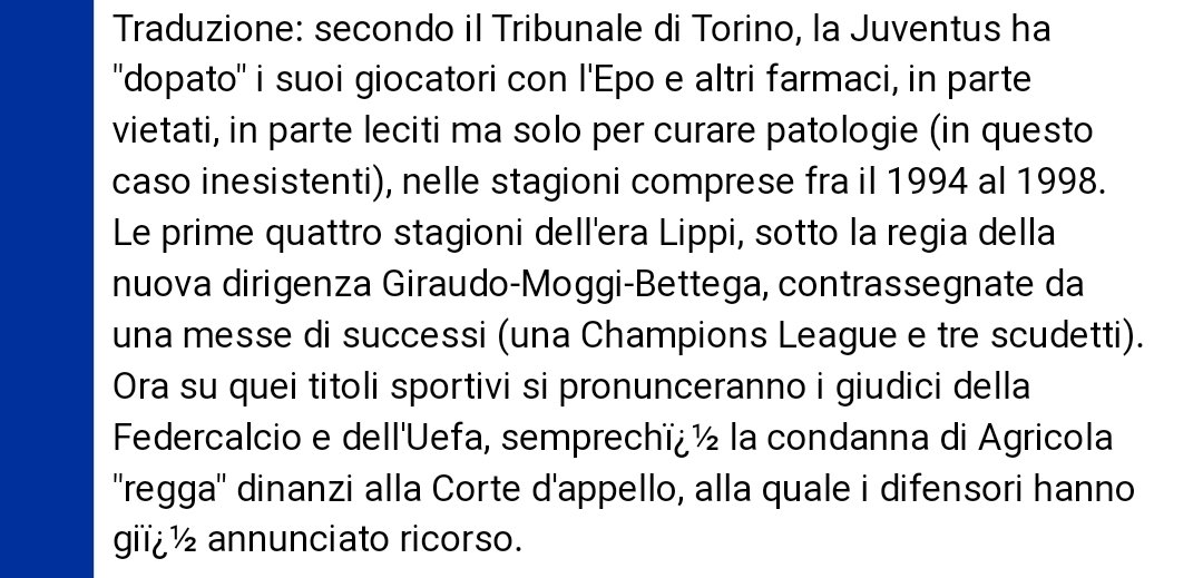 Stonekey3's tweet photo. Riassumendo:
Dal 94 al 98 si dopavano.
Dal 99 al 2006 falsavano i campionati
Negli ultimi anni hanno taroccato i bilanci.

Nel mezzo hanno avuto solo infiltrazioni Ndrangheta e caso Suarez. 

Niente male direi.

@ZZiliani @realvarriale @pisto_gol https://t.co/9ZoE5rVsPT