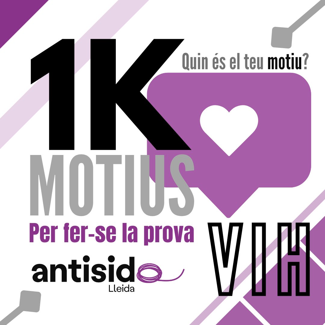 antisidalleida's tweet photo. 📢 Demà, 5 de desembre, comencem una nova 🆕 campanya #1KMotius per sensibilitzar a la població de la importància de promoure la seva salut sexual.
➡️ Quin és el teu motiu? https://t.co/w3HknsPmsj