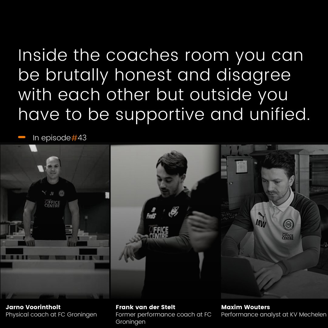 Understand the difference between inside and outside of the coaches room.

❗️Try to keep this in mind.

Listen to the full episode with Jarno, Frank and 
<a href="/maximwouters/">Maxim Wouters</a>

📲Spotify: open.spotify.com/episode/7iRoSB…
📲Apple podcast: podcasts.apple.com/nl/podcast/ins…
#coach #football #soccer #football