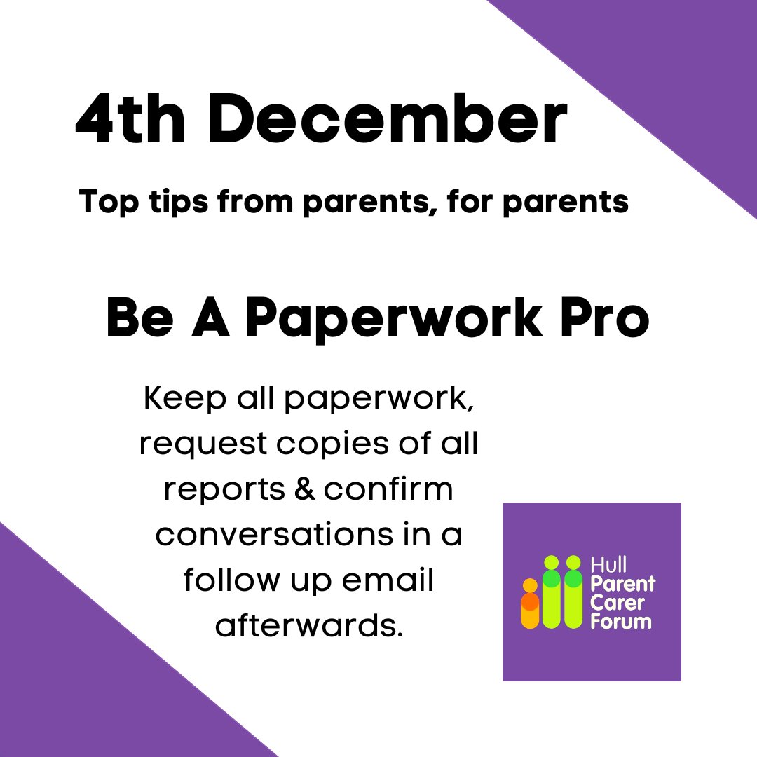 PCFHull's tweet photo. Day 4
Keeping a paper trail of the evidence is so important
https://t.co/B8Bf7hEhv1
Remember you can also contact SENDIAS for advice and support too
https://t.co/EKC1p7MXwb
#SENDorganisation #gatherevidence #logeverything #parentexpert #paperworkpro #empowerparents https://t.co/Z3aaTtTxEf