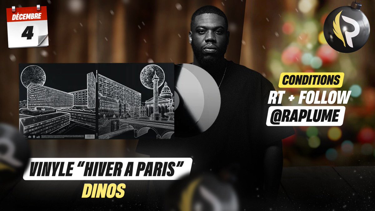 🎁 CALENDRIER DE L’AVENT J-4

Gagne un Vinyle Hiver à Paris de DINOS !

▫️RT
▫️Follow @Raplume

Bonne chance 🎅🏼