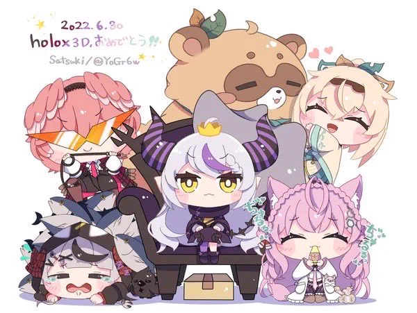 #SSholoX1周年holoX1周年おめでとぉおお(タグ付いてなかったから再掲失礼します#holoX #laplus_artdesu #Luillust #さかまた飼育日記 #こよりすけっち #いろはにも絵を 
